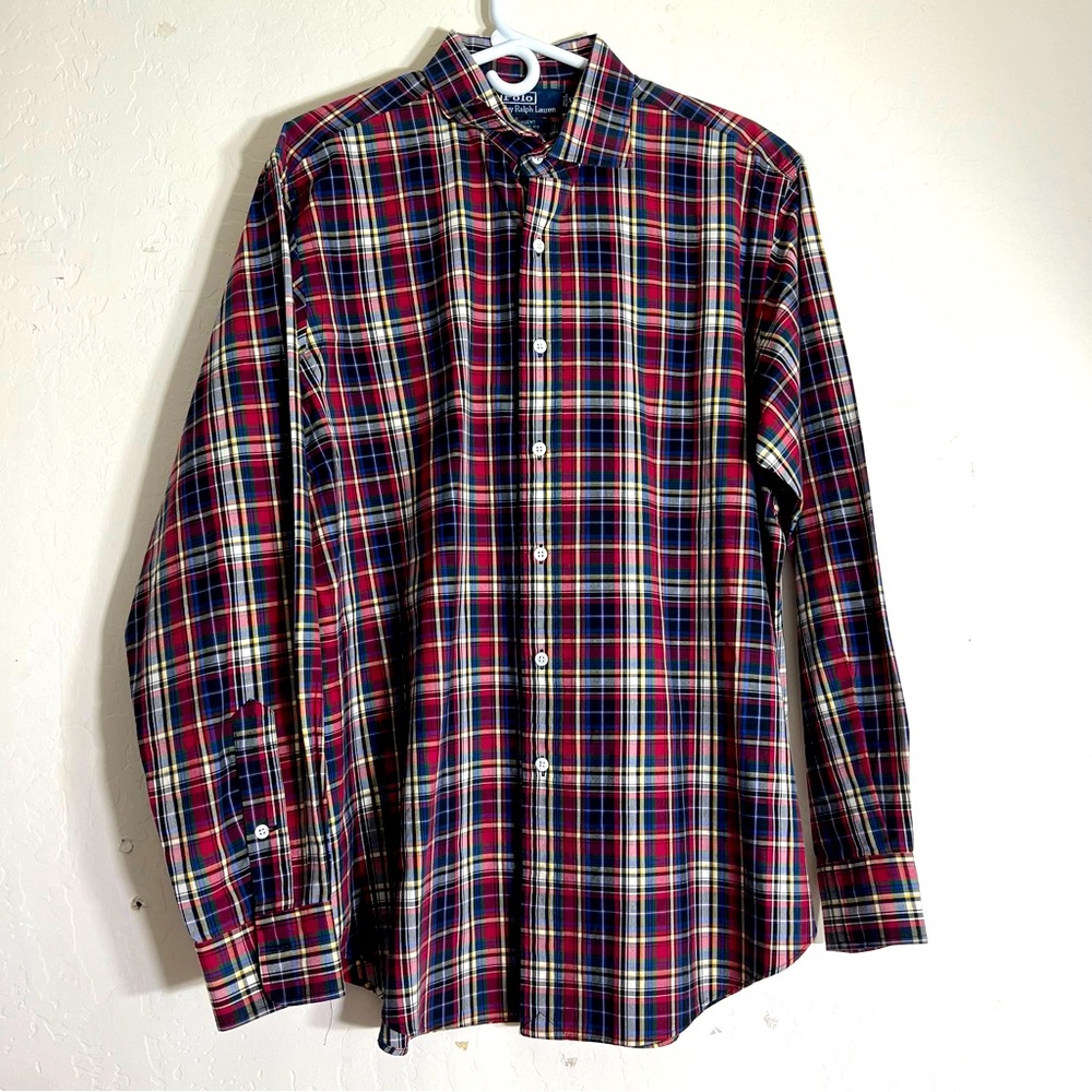 Polo by Ralph Lauren Regent Classic Fit Men's XL Madras Plaid L/S Button Front